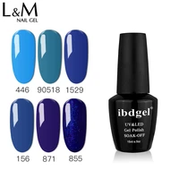 ibdgel blue color gel polish sea blue pure nail varnish lacquer brand gellak manicure long lasting uv nail polish