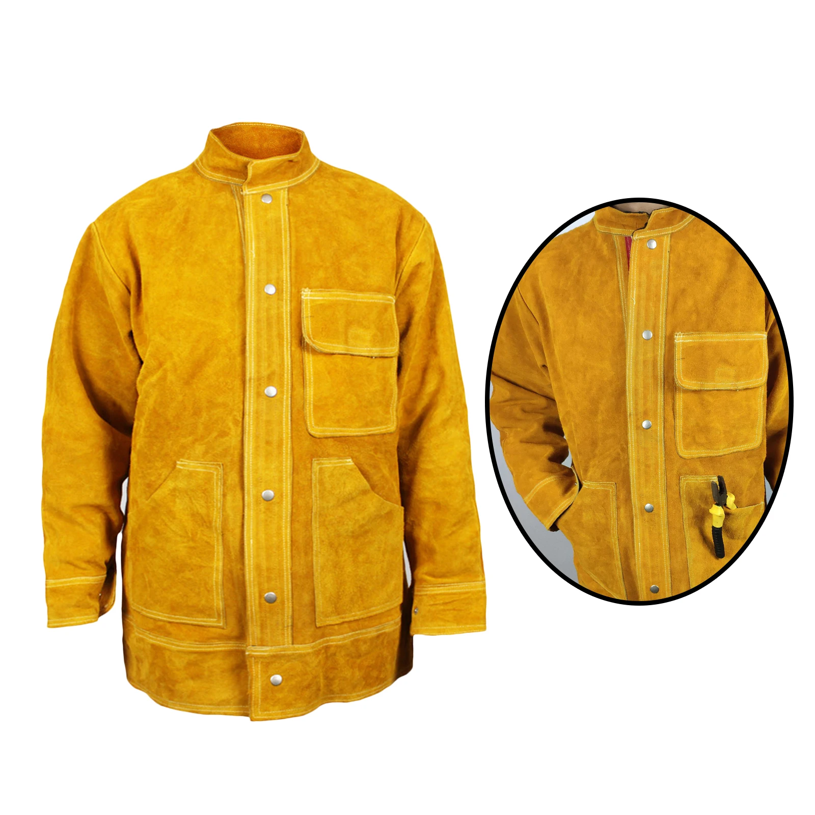 Summer Welding Jacket Shirts Flame Resistant  Leather Clothing
