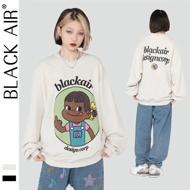 

BLACKAIR 2022 fashion hoodie men cartoon japanese streetwear men streetwear men oversized hoodie crewneck sweatshirt DH19