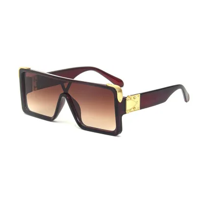 

European and American box sunglasses ladies millionaire fashion conjoined sunglasses women and men tide sunglasses