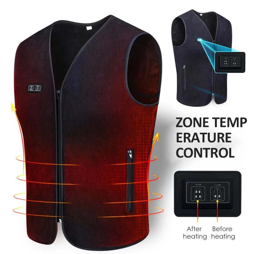 

3-speed Adjustable Temperature Self-heating Vest Man Women Washable USB Heated Vest Winter Electric Sleeveless Heating Jacket