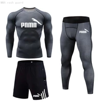 workout clothes mens sports underwear jogging quick dry compression tights training base layer mma rash guard male sports suit