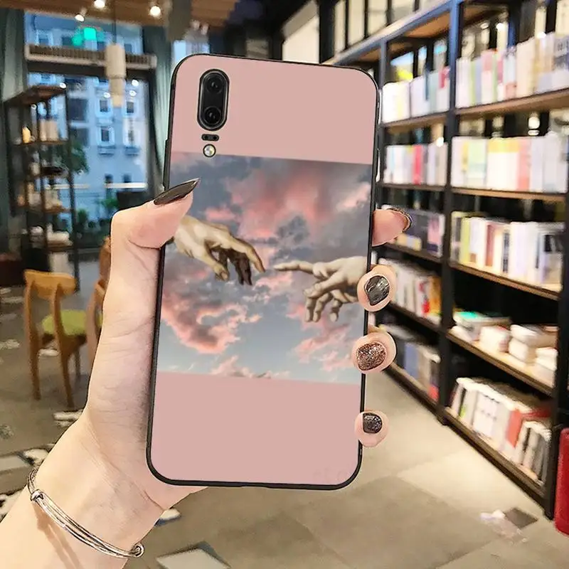 

Funny Hand The Creation of Adam Phone Case For Huawei Y5 Y6 II Y7 Y9 PRIME 2018 2019 NOVA3E P20 PRO P10 Honor 10