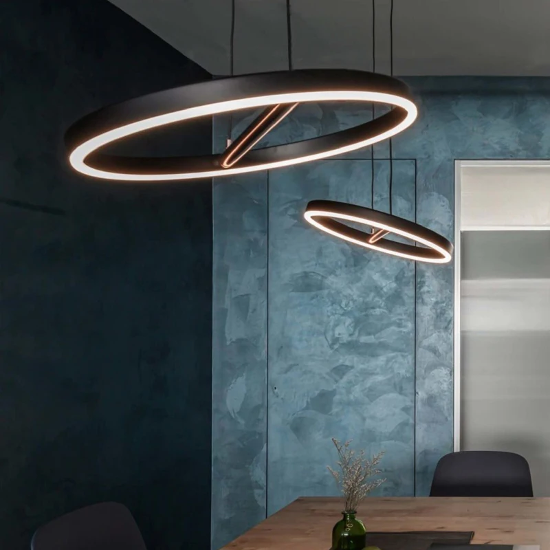 Современный круглый светодиодный подвесной светильник для столовой креативное