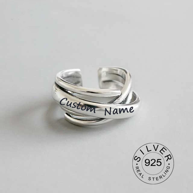 

Multi-Layer Winding Irregular Engagement Ring Women 100% Real 925 Sterling Silver Rings Bague Femme Jewelry 2020