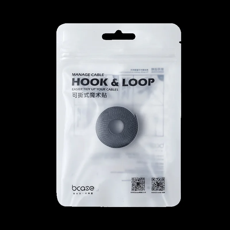 Bcase Tearable Velcro наушники кабель для хранения данных зарядный кабель Галстуки компьютерный луч набор провода обмотки шнур менеджер - Color: Black 1 M