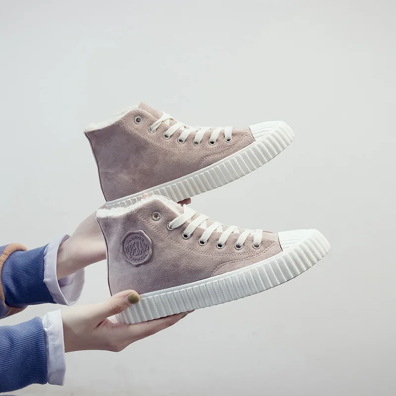 Новая обувь Женская Зимняя шерстяная с высоким берцем Модная теплая для отдыха