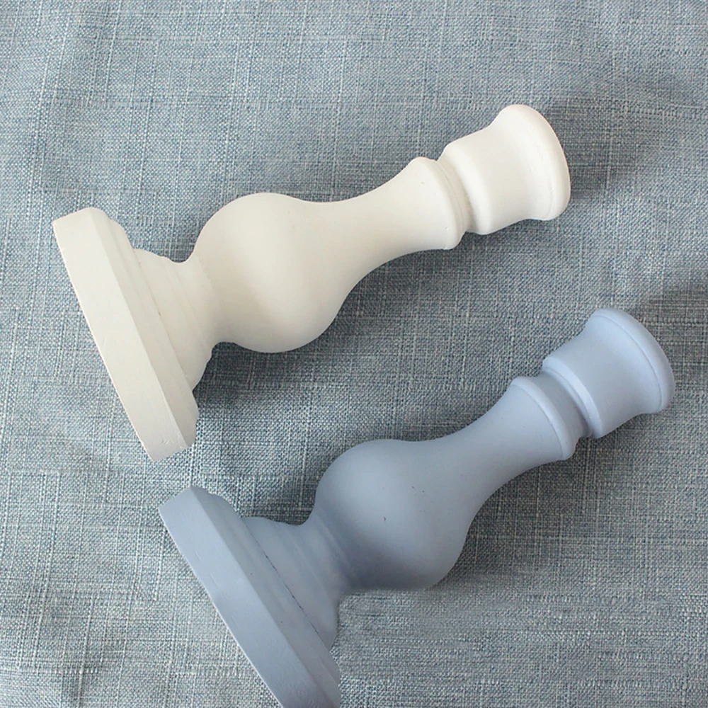 Скандинавский простой белый/розовый/синий/бронзовый деревянный подсвечник