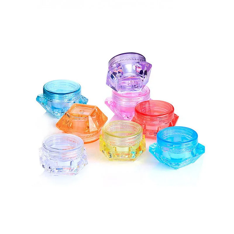 

10pcs 3g/5g Plastic Diamond Shaped Cosmetic Jars Skin Care Containers Lotion Bottle Vial Face Cream Sample Pot Nail Art Gel Box