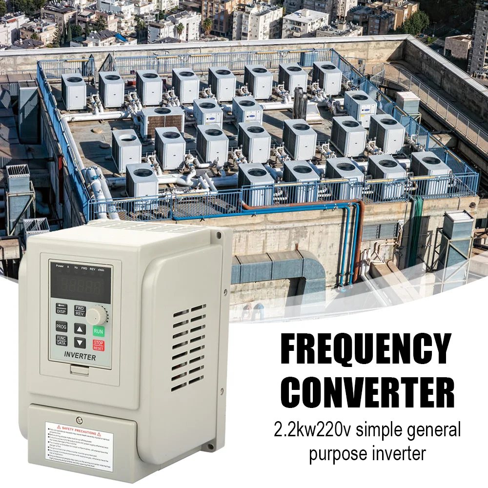 

VFD 2.2KW Inverter AT1-2200X Single-Phase/Three-Phase AC 220V Variable Frequency Drive Inverter Built-In Filter PWM Control
