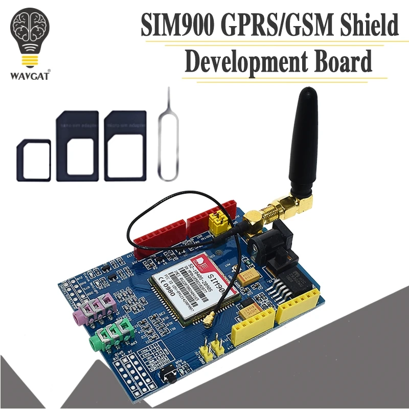 Плата разработки WAVGAT SIM900 850/900/1800/1900 МГц GPRS/GSM комплект модуля для Arduino|Интегральные