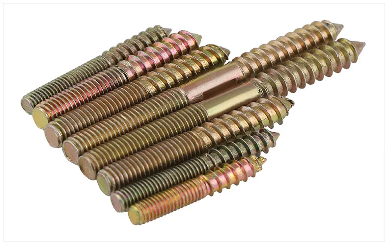 Головка винта двухсторонняя деревянная зубчатая М6*40 М6*50 М6*60 М8*55 М8*60 резьбовые винты из углеродистой стали для мебельного соединителя.