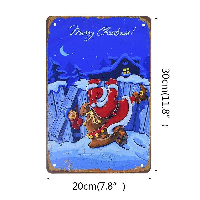 1 шт. веселое Рождество ретро металлическая картина &quotзнак&quot металлические