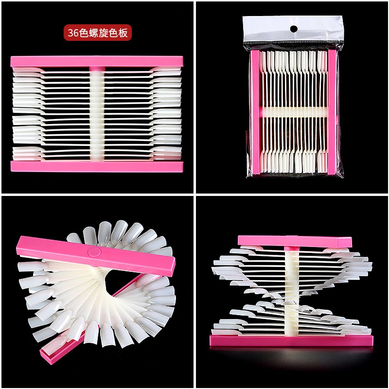 

24/36/48 Sticks Nail Art Display Stand Spiral False Nails Showing Shelf Rack Manicure Practice Tool For Solon Nails Polish Gel