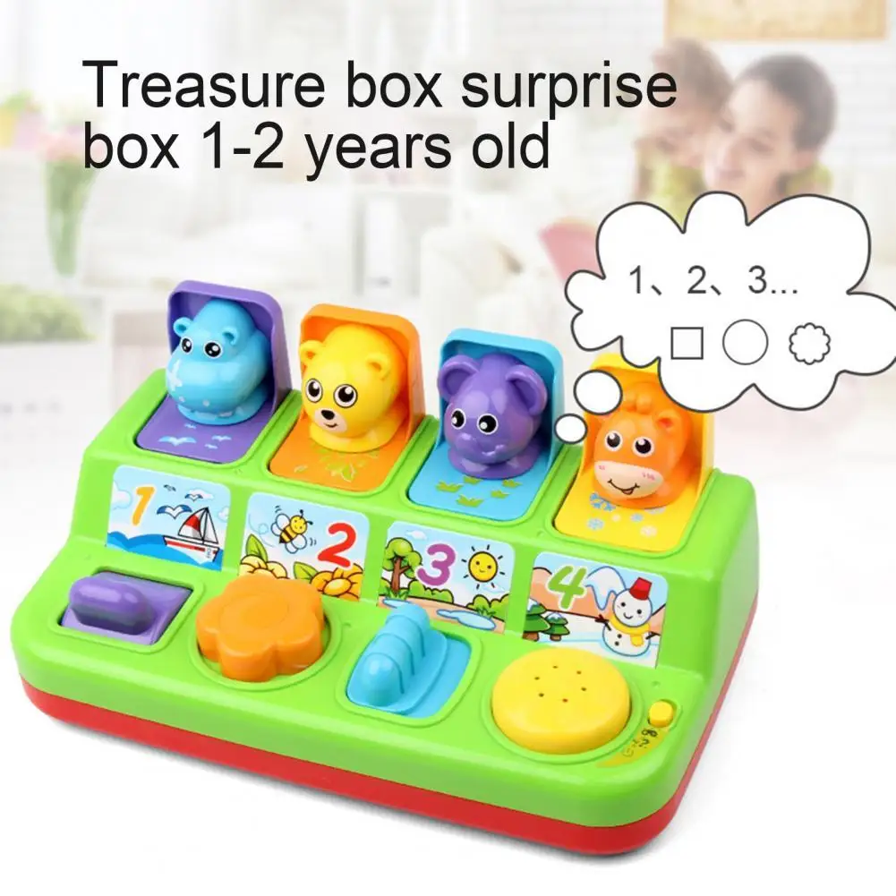 

Cute Cartoon Animal Shape Peekaboo Pop-Up Interactive Toy with Music Kids Gift