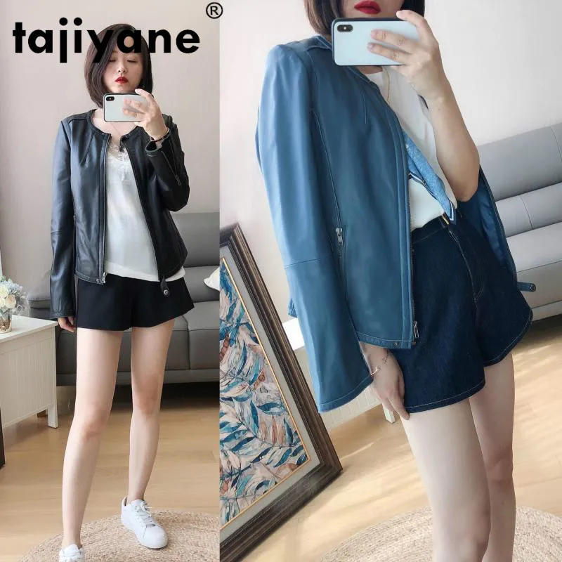 

Tajiyane Coats and Jackets Women Real Leather Jacket Spring Sheepskin Coat Female Women Clothes Short Motos Jacket 2021 WPY498