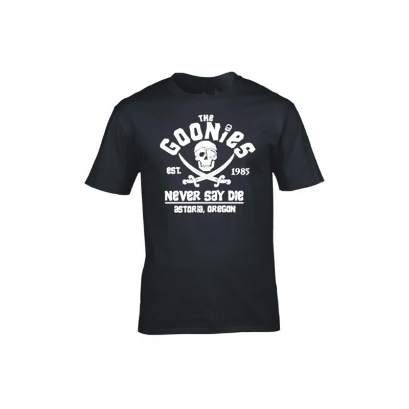 

2021 New Men Summer T-shirt Never Say Die Astoria Oregon Pirate Flag T-shirt Men Gift Casual Cotton T-shirt