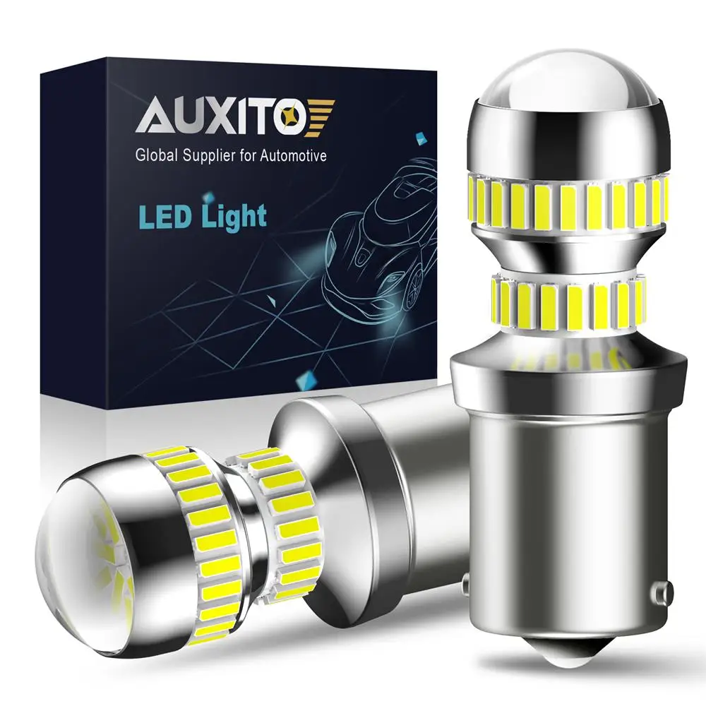 AUXITO BA15S P21W 1156 7506 LED Bulbs 4014 SMD LED Bulb Car Brake Lights Reverse Lamp For Toyota Hyundai Kia Lexus Mazda Nissan