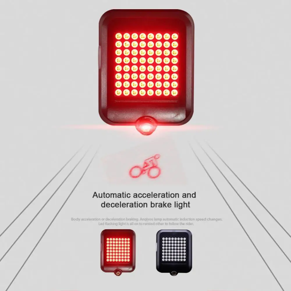 Light LED USB Rechargeable Bike Intelligent Sensor Brake 64 Bicycle Turn Signal | Спорт и развлечения