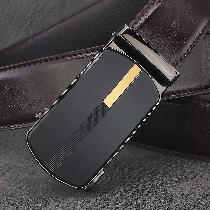 

Fashion 3.5cm Wide Belt Black Automatic Buckle Designer Belt Men Brown Leather Trousers High Quality Ceinture Homme
