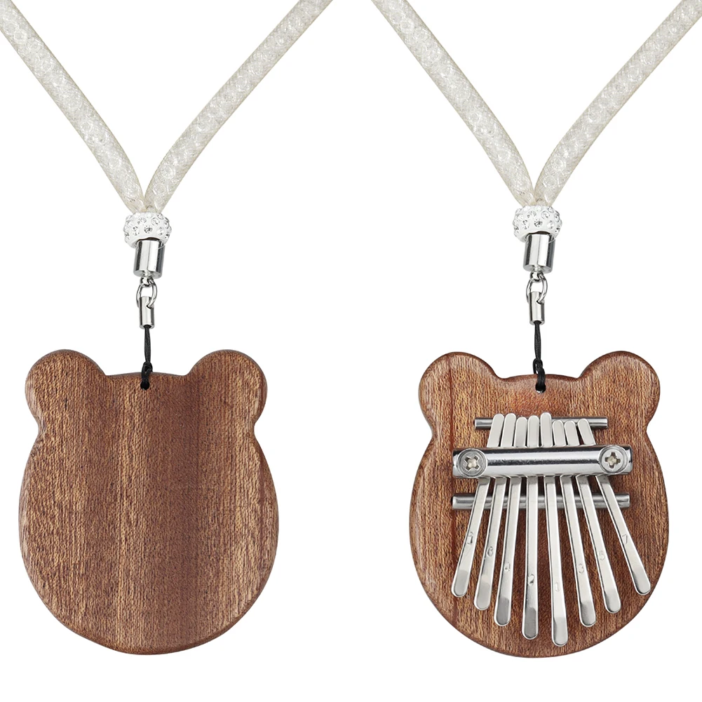 

Creative Bear Kalimba Portable 8-Key Mahogany Finger Piano Portable Thumb Piano with Lanyard Music Beginners Gifts