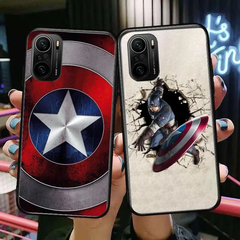 

Marvel Captain America Phone Case For xiaomi redmi POCO F1 F2 F3 X3 Pro M3 9C 10T Lite NFC Black Cover Silicone Back Prett mi 10