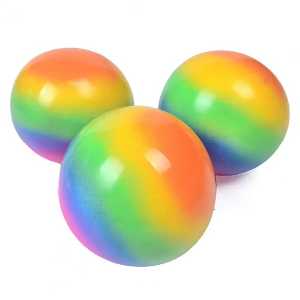 

Rainbow Stress Balls Colorful Soft Foam PU Squeeze Squish Balls Toys Colorful Venting Ball Children Adults Decompression Toy