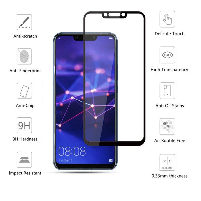 Защитное стекло закаленное для Huawei Mate 20 Lite P20 P30 P Smart Z Plus 2019 10 | Мобильные телефоны и