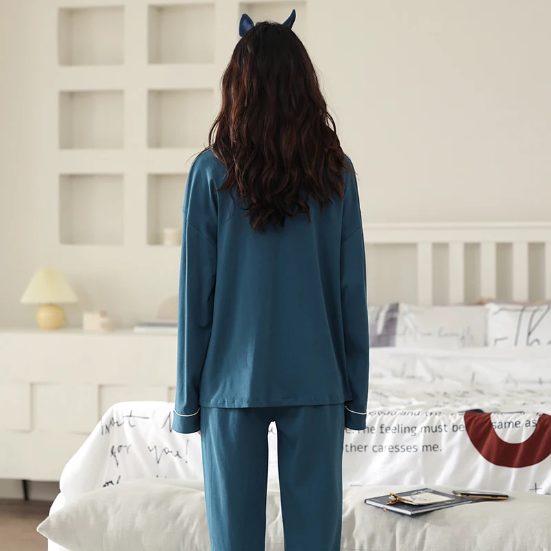 Новинка 2021 осенне-зимние хлопковые Пижамные комплекты для пар модная простая