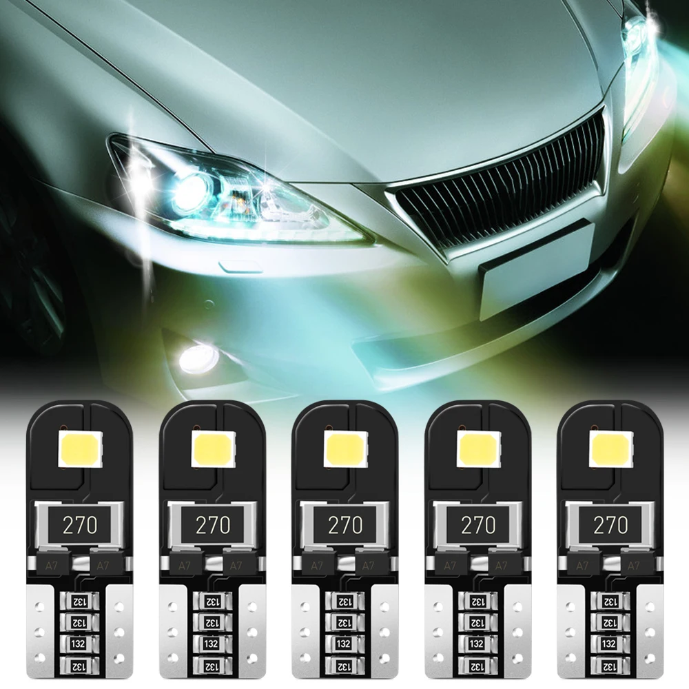 10Pcs W5W T10 LED Canbus Light Bulbs Error Free 12V for Fiat Panda Bravo Punto Linea Croma 500 595 skoda octavia a5 fabia | Автомобили и