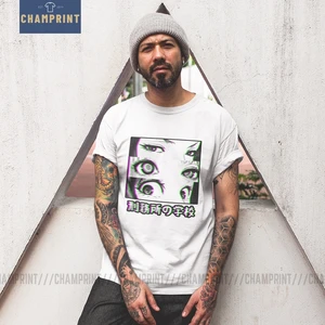 Футболка из чистого хлопка с изображением очков и грустных японских героев мультфильма Лали