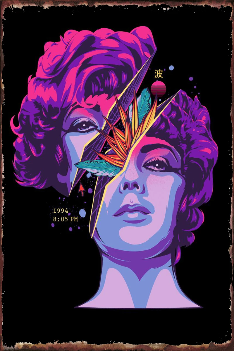 

Ретро винтажный металлический знак Vaporwave, жестяная вывеска, оловянные пластины, Настенный декор, украшение для комнаты, клуба, мужской пещер...