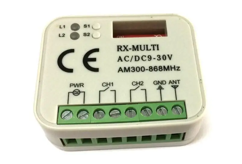 Новый универсальный AC DC 12 24 В 2 канала мульти приемник RX 300 868 МГц гаражная дверь