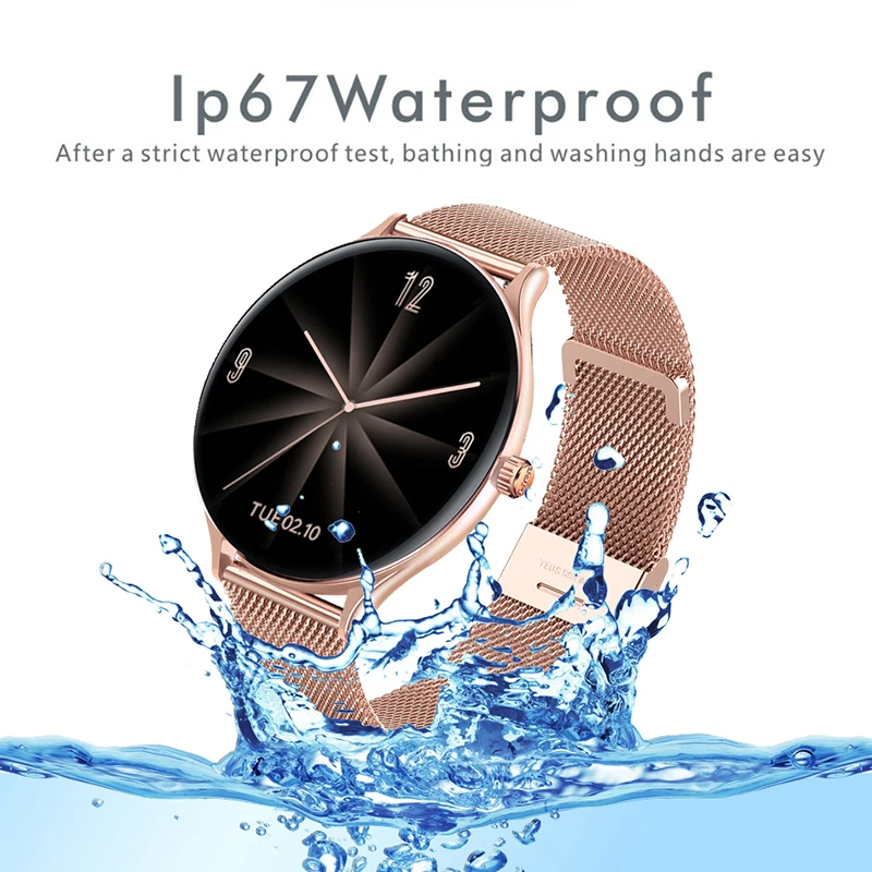 2021 fashion full circle touch screen color screen smart watch women men sport heart rate blood pressure waterproof smartwatch free global shipping