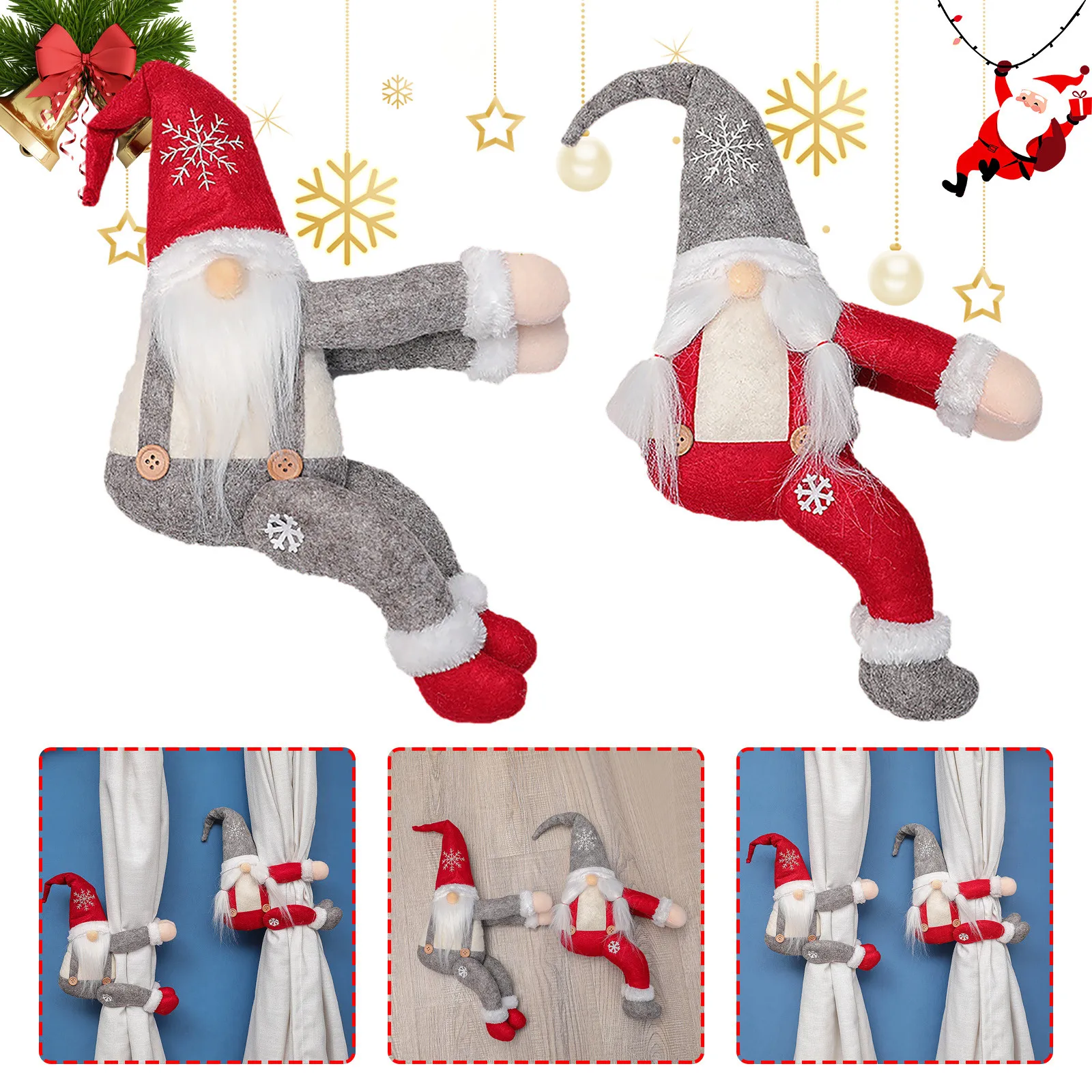 Рождественские Подвески украшения занавески для кукол без лица завязки с