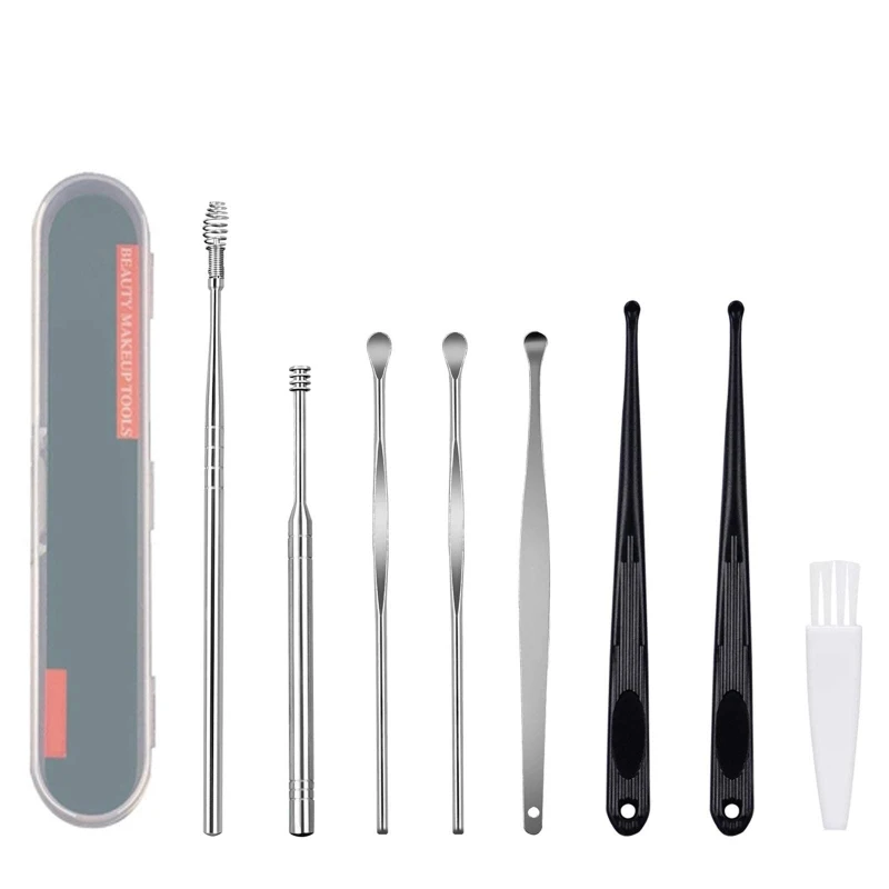 

8PCS Ear Cleaner Wax Removal Tool Earpick Sticks Earwax Remover Curette Ear Pick Cleaning Ear Cleanser Spoon Healthcare