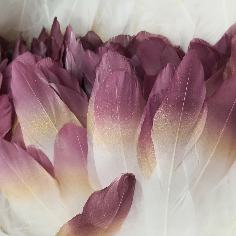 

Gradient Color Goose feather 15-20cm/6-8inches DIY Accessories printed feathers for crafts Handwork Wedding Decoration