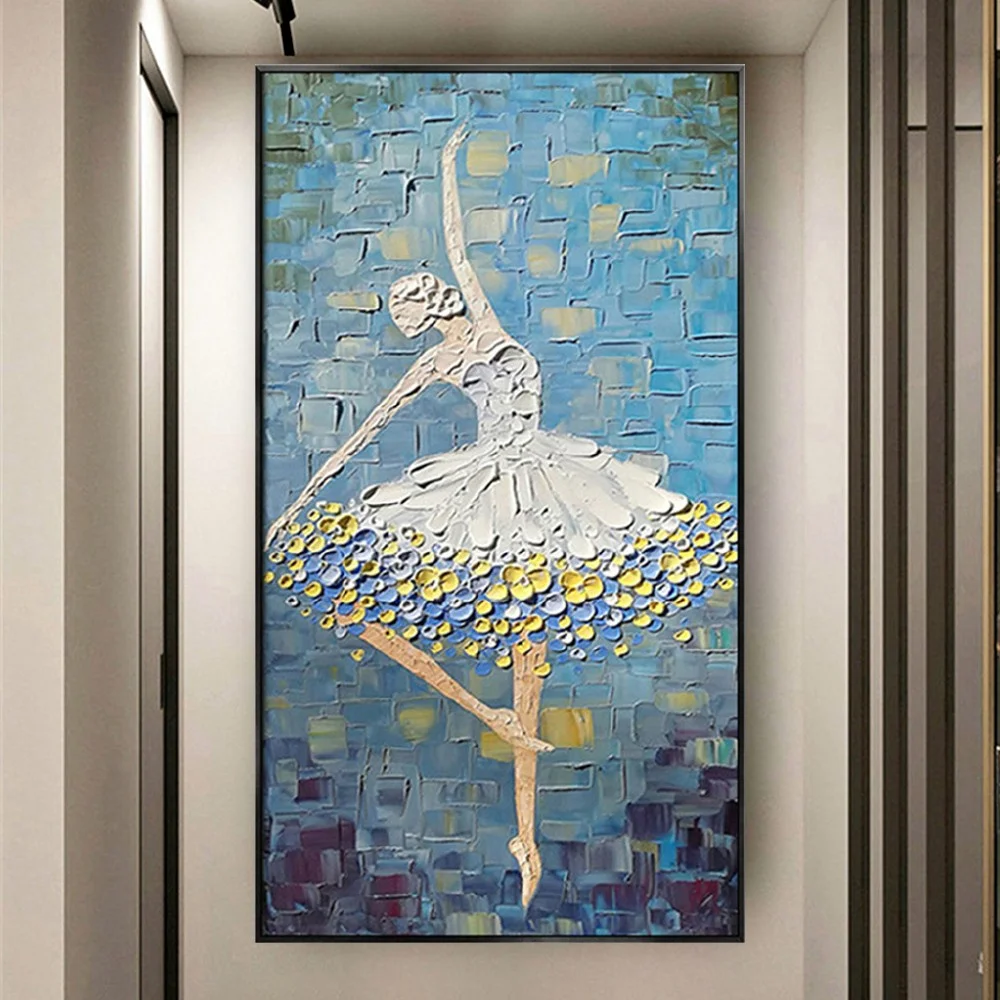 

Hand Painted Canvas Art Ballet Oil Painting 3D Texture Wall picture Modern Abstract Home Decor Wall Opera House Hotel Cafe mural