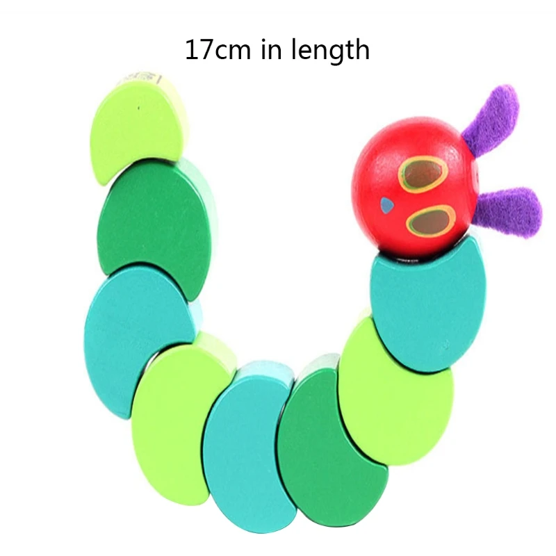 

Y3NF Baby Finger Training Wooden Puppet Cute Caterpillar Behavior Correction Toys High Quality Wood Made Cute Puppet