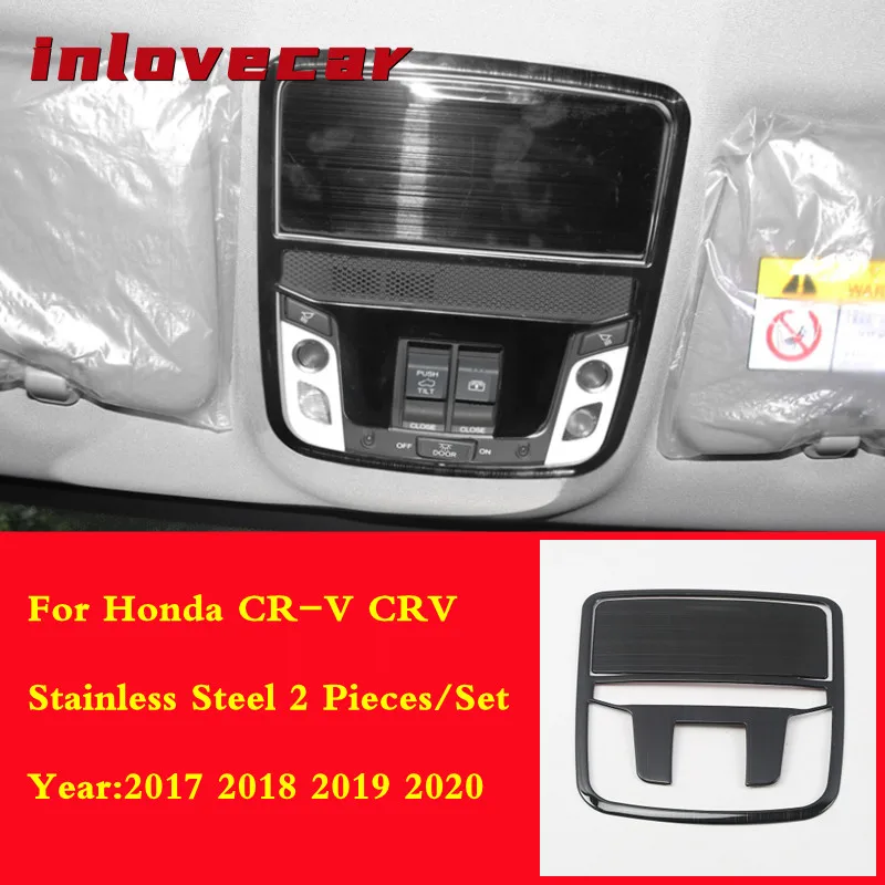 

Stainless steel Front Inner Reading Light Lamp Cover Frame Trim 2pcs/set Interior Accessories For Honda CRV CR-V 2017-2019 2020