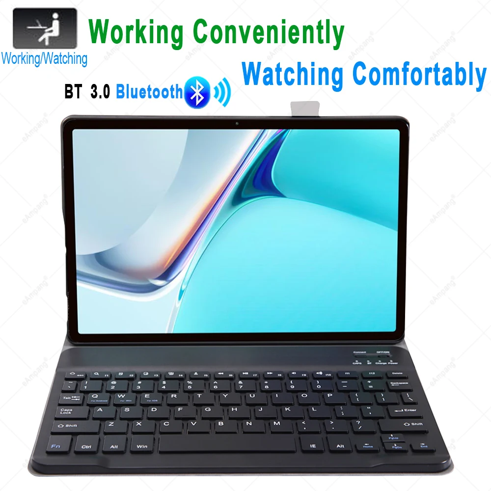high quality pu leather case with keyboard for huawei matepad 11 ich 2021 back cover wireless keyboard arabic hebrew german free global shipping