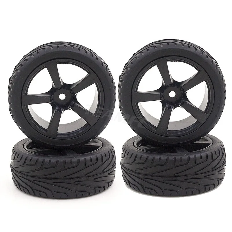 4Pc RC duro patr&oacute;n neum&aacute;ticos de desviaci&oacute;n rueda de neum&aacute;tico para Traxxas HSP Tamiya HPI 1:10 RC en veh&iacute;culo de carretera a la deriva coche neum&aacute;tico duro-2
