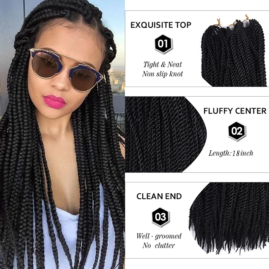 Синтетическая оплетка для наращивания волос плетения крючком 24 дюйма Джамбо