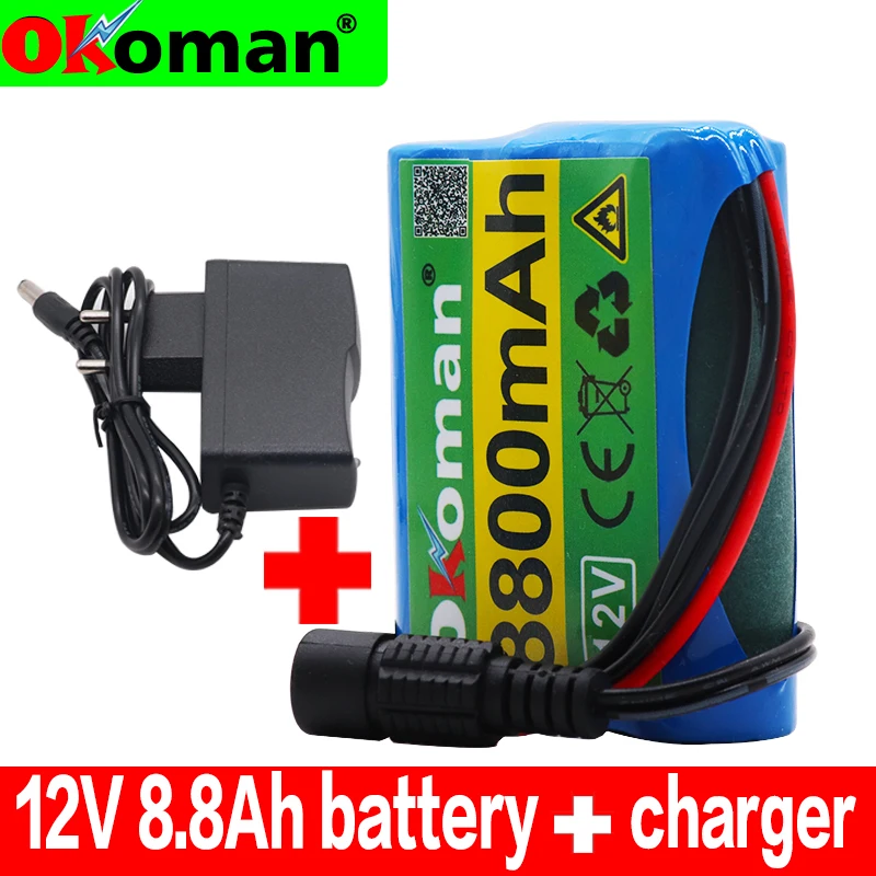 Оригинальная защитная пластина 12v аккумулятор 12V 8800mAh 18650 литий ионный DC12.6V Супер