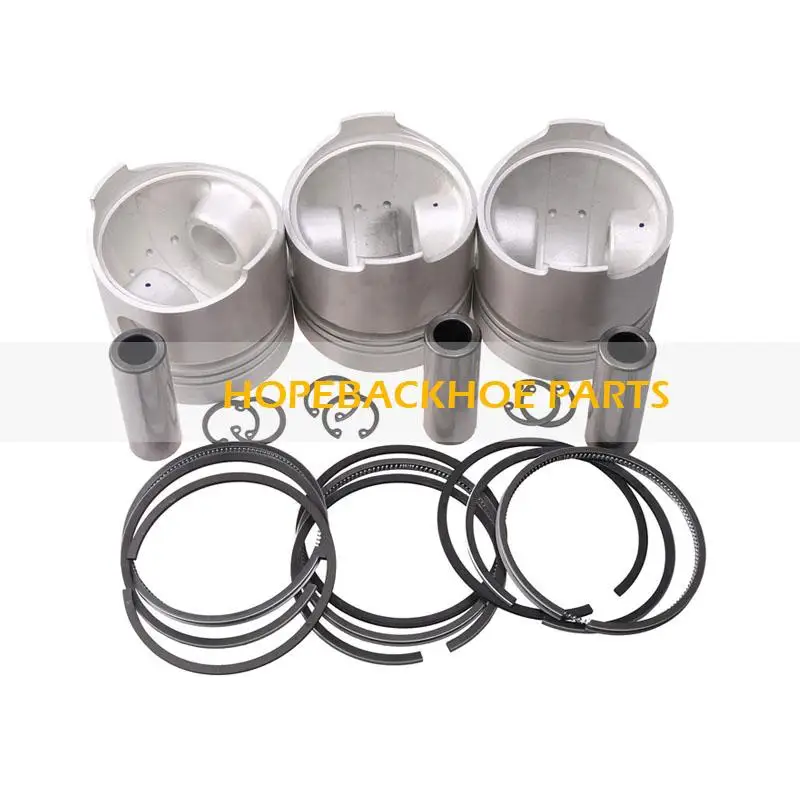 

Buy 3 Sets Piston & Piston Ring Set STD 78mm for Kubota D1105 Engine B2910HSD B7800HSD B3030HSD F3680 KX71 KX71H