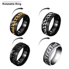 Кольцо-Спиннер для мужчин и женщин, поворотное антистрессовое кольцо из нержавеющей стали в стиле панк, ювелирные изделия