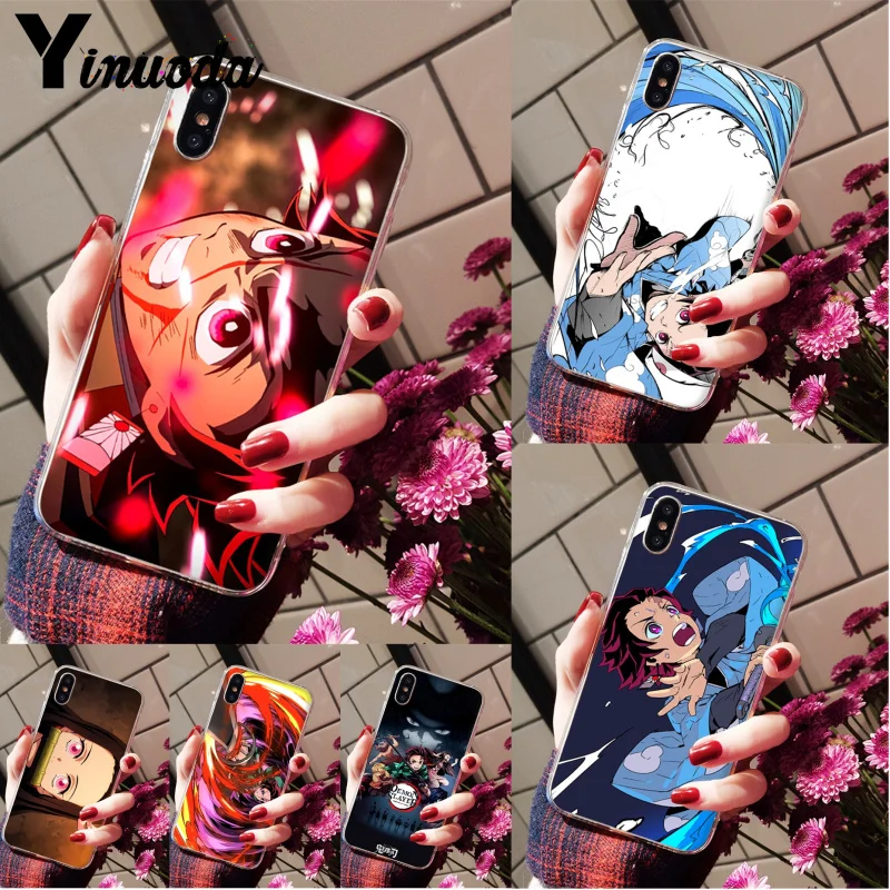 Yinuoda Demon slayer Ультратонкий чехол для телефона с мультяшным рисунком Apple iPhone 8 7 6 6S Plus