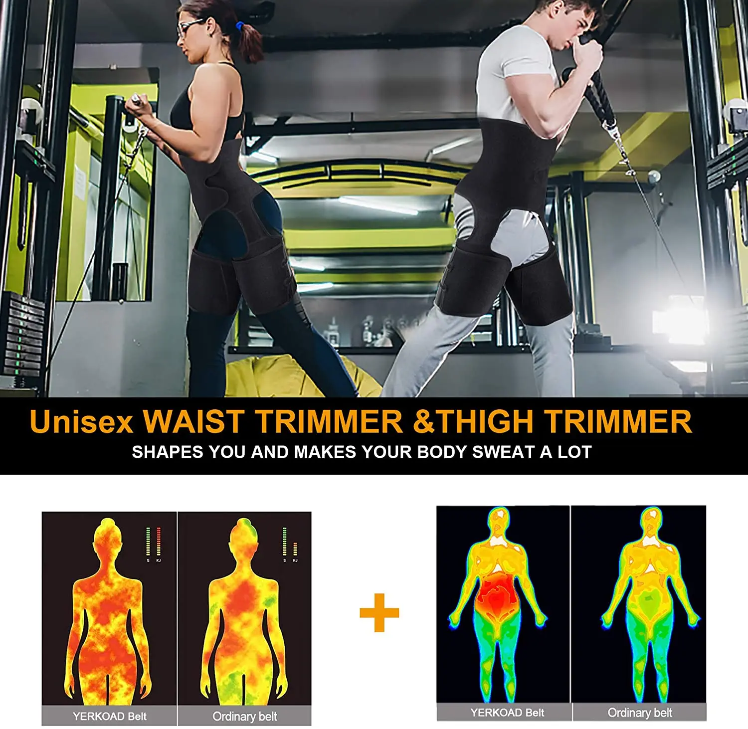Sauna Sweat Waist Trimmer Thigh for Women & Men Weight Loss Body Shaper Tummy Control Waist Trainer Workout Belt Fat Burn Sport