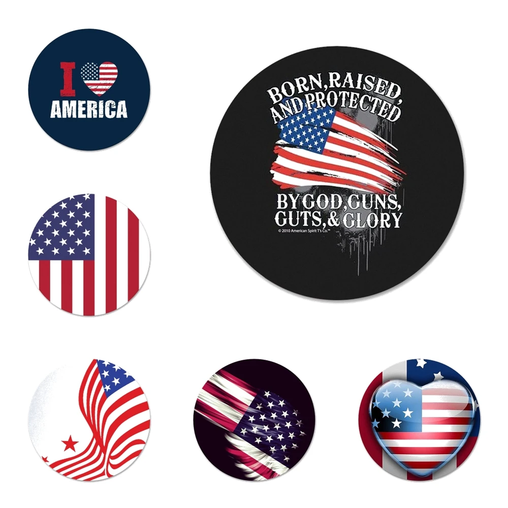 Значки с флагом США, значки, значки, металлические значки для телефона