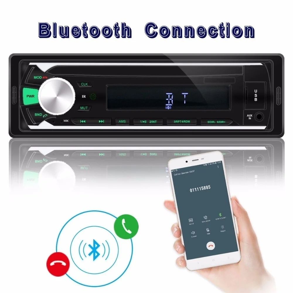Car Radio 1 Din Autoradio Bluetooth Stereo In-Dash FM Aux Input 1din Receiver SD USB MP3 MMC WMA SUPPORT Colorful button | Автомобили и